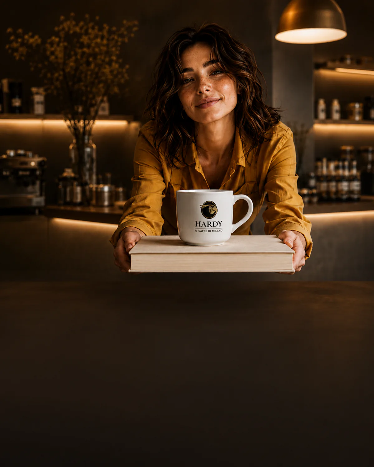 Barista at the counter — Hardy espresso service in Milan