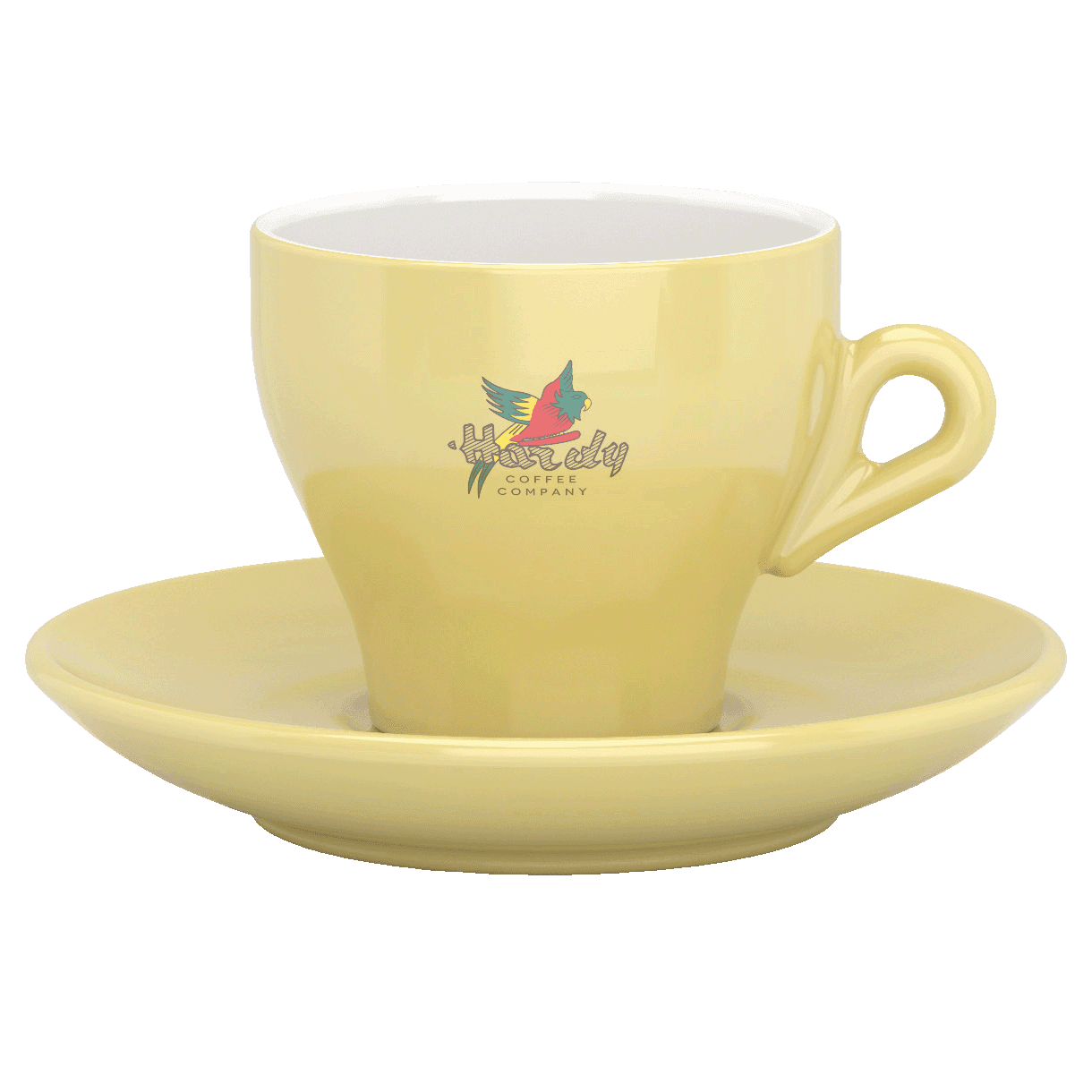 Caffè Hardy Cappuccino Cup Vintage 1954 Yellow