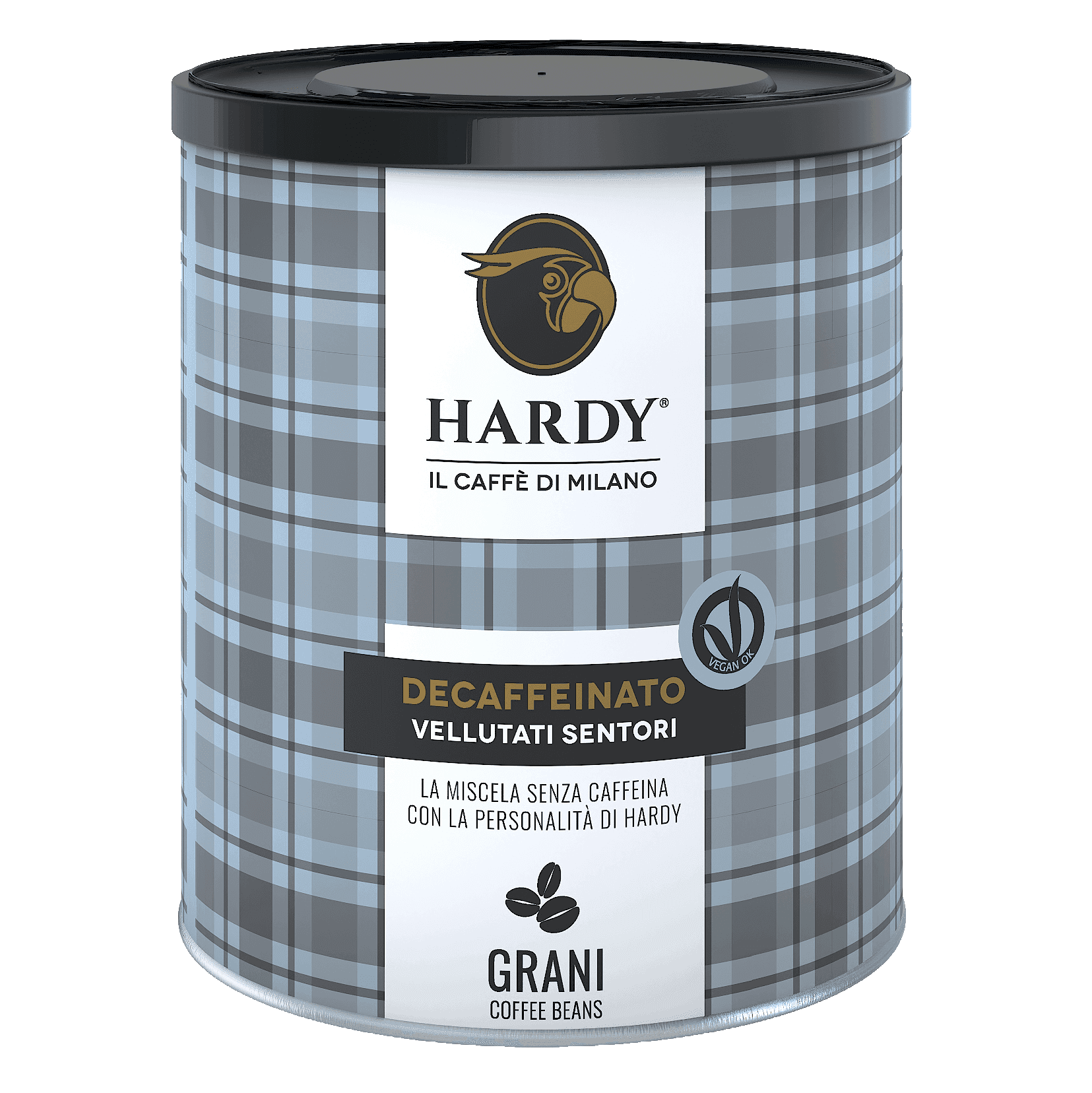 Caffè Hardy Decaffeinato — 250 g whole bean tin