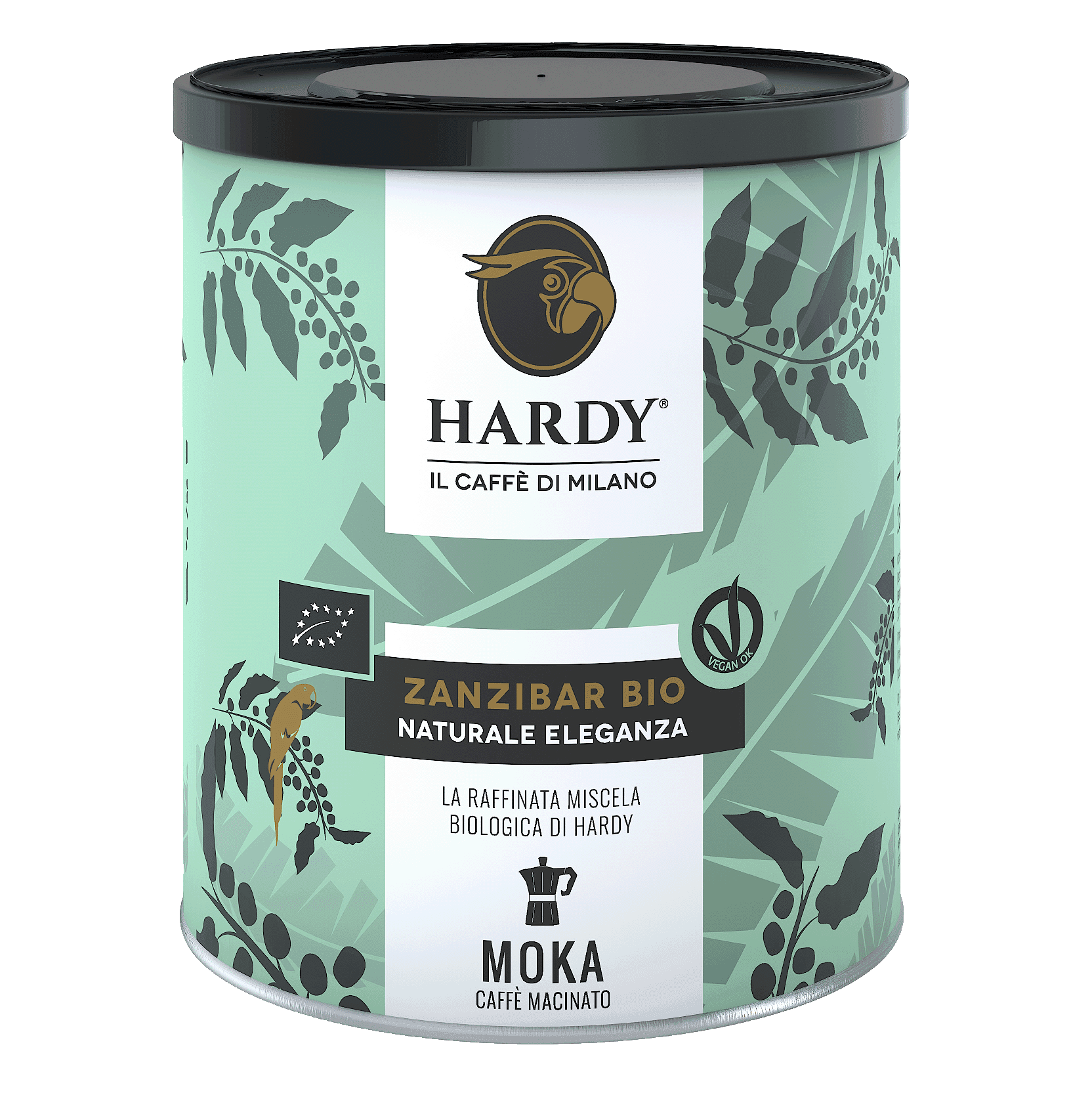 Caffè Hardy Zanzibar Bio — Μεταλλική συσκευασία αλεσμένου για moka 250 g