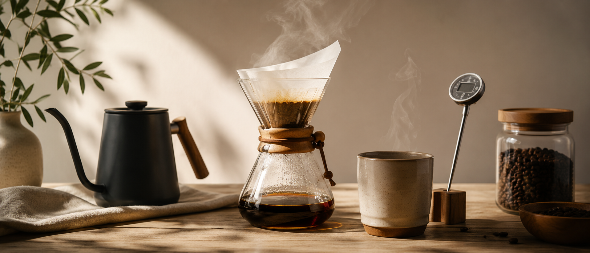 Controlul temperaturii apei în timpul extracției cafelei