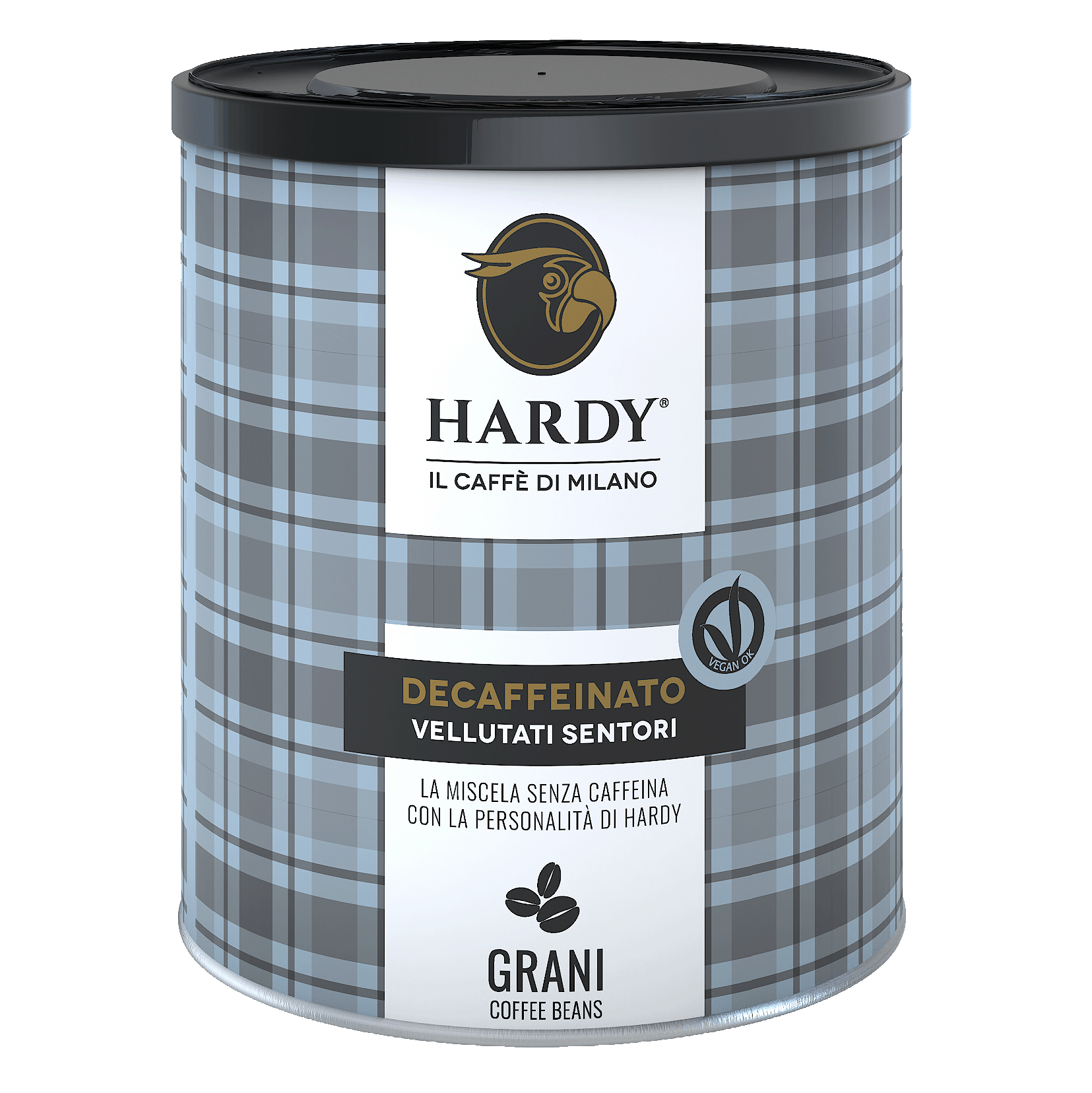 Caffè Hardy Decaffeinato — Puszka ziaren 250 g