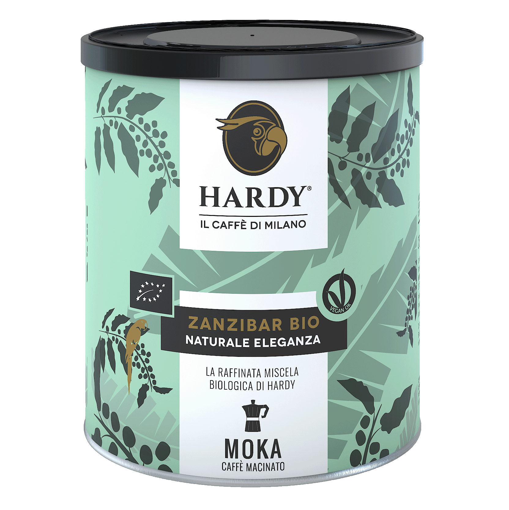 Caffè Hardy Zanzibar Bio — פחית 250 ג׳, טחון למוקה